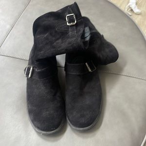 Paul Green Black Suede Moto Boots